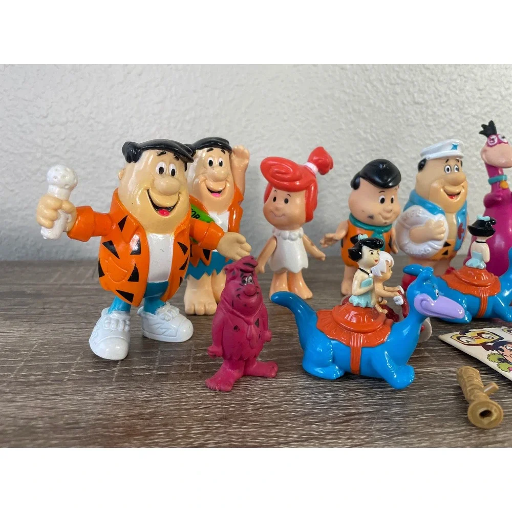 Vintage Flintstones Figure Lot Fred Barney Dino Pebbles Decoder Hanna Barbera